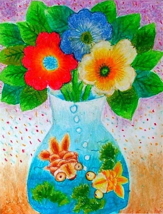 儿童画漂亮的花瓶